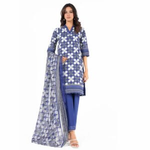 Lawn 3 Piece | Printed Shirt, Trouser & Zari Dupatta | RTS