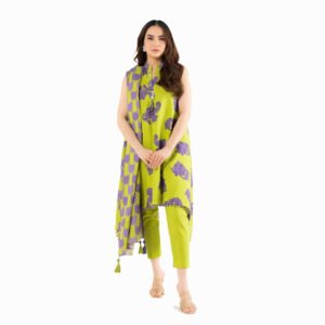 Lawn 3 Piece | Printed Shirt, Plain Trouser & Dupatta | RTS
