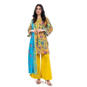 Khaddar 3 Piece | Printed Shirt, Plain Trouser & Dupatta | RTS