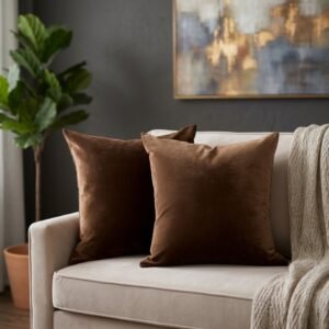 Plush Brown Velvet Cushion Covers – Cozy Comfort & Timeless Home Decor